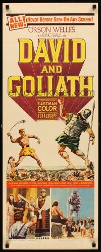 1z255 DAVID & GOLIATH insert '61 Orson Welles as King Saul, shepherd who became a warrior king!