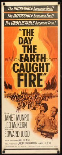 1z256 DAY THE EARTH CAUGHT FIRE insert '62 Val Guest sci-fi, the most jolting events of tomorrow!