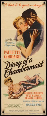 1z268 DIARY OF A CHAMBERMAID insert '46 the very true confessions of sexy untrue Paulette Goddard!