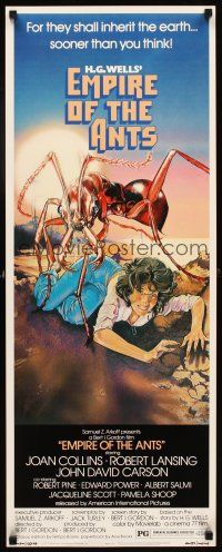 1z288 EMPIRE OF THE ANTS insert '77 H.G. Wells, great Drew Struzan art of monster attacking!