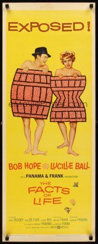 1z295 FACTS OF LIFE insert '61 naked Bob Hope & Lucille Ball wearing only barrels!