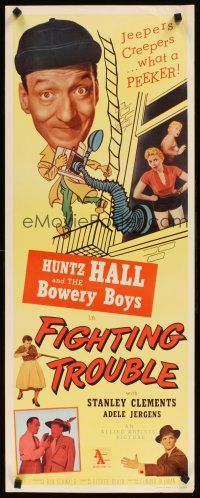 1z302 FIGHTING TROUBLE insert '56 Huntz Hall & the Bowery Boys, jeepers creepers what a peeker!