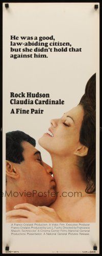1z303 FINE PAIR insert '69 romantic super close up of Rock Hudson & sexy Claudia Cardinale!
