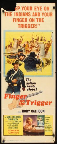 1z305 FINGER ON THE TRIGGER insert '65 Rory Calhoun, James Philbrook, keep your eye on the Indians