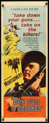 1z340 GUN DUEL IN DURANGO insert '57 many killers wanted George Montgomery to go straight to Hell!