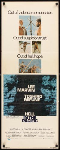 1z355 HELL IN THE PACIFIC insert '68 Lee Marvin, Toshiro Mifune, directed by John Boorman!