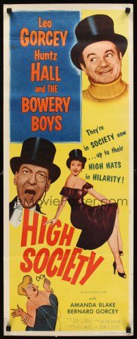 1z367 HIGH SOCIETY insert '55 William Beaudine, Leo Gorcey, Huntz Hall & The Bowery Boys!