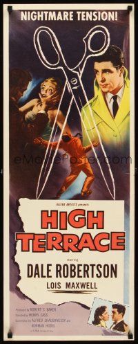 1z368 HIGH TERRACE insert '56 Dale Robertson, English mystery that clutches you like a nightmare!