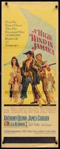 1z369 HIGH WIND IN JAMAICA insert '65 cool art of pirates Anthony Quinn & James Coburn!