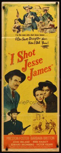 1z390 I SHOT JESSE JAMES insert '49 directed by Sam Fuller, Preston Foster, Barbara Britton, western