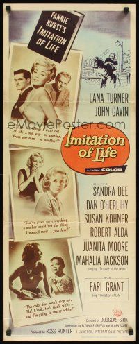 1z396 IMITATION OF LIFE insert '59 art of sexy Lana Turner, Sandra Dee, from Fannie Hurst novel!