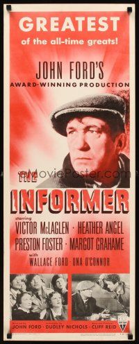 1z402 INFORMER insert R55 John Ford classic, great close up of Victor McLaglen, Heather Angel!
