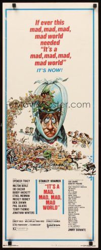 1z414 IT'S A MAD, MAD, MAD, MAD WORLD insert R70 great wacky art of entire cast by Jack Davis!