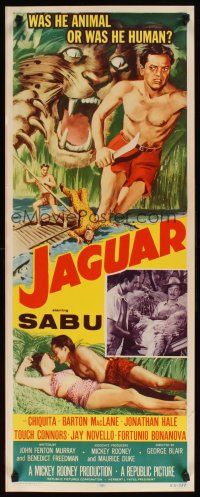 1z418 JAGUAR insert '55 Barton MacLane, Sabu lays with sexy Chiquita + art of him in jungle!