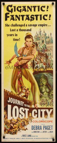 1z424 JOURNEY TO THE LOST CITY insert '60 directed by Fritz Lang, art of sexy Arabian Debra Paget!