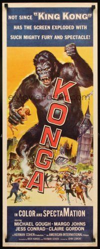 1z440 KONGA insert '61 great artwork of giant angry ape terrorizing city by Reynold Brown!