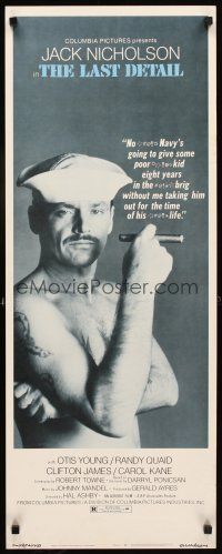 1z450 LAST DETAIL insert '73 Hal Ashby, c/u of foul-mouthed Navy sailor Jack Nicholson with cigar!