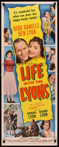 1z458 LIFE WITH THE LYONS insert '54 Bebe Daniels, Ben Lyon, Barbara Lyon, Richard Lyon!