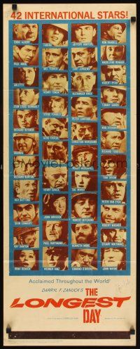 1z469 LONGEST DAY insert '62 Zanuck's World War II D-Day movie with 42 international stars!