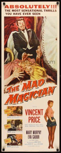 1z485 MAD MAGICIAN insert '54 Vincent Price is a crazy magician who performs dangerous tricks!