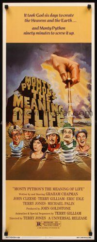 1z519 MONTY PYTHON'S THE MEANING OF LIFE insert '83 wacky artwork of the screwy Monty Python cast!