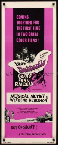 1z524 MUSICAL MUTINY/WEEKEND REBELLION insert '70 Iron Butterfly, Grand Funk Railroad!
