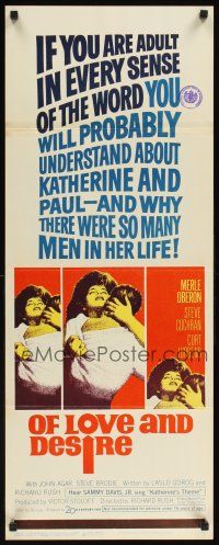 1z548 OF LOVE & DESIRE insert '63 Richard Rush, Merle Oberon had so many men in her life!