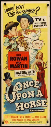 1z553 ONCE UPON A HORSE insert '58 images of Rowan & Martin, plus sexy Martha Hyer w/gun!