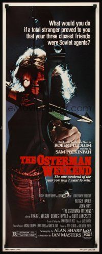 1z559 OSTERMAN WEEKEND insert '83 typical Sam Peckinpah, cool close up of woman w/bow & arrow!