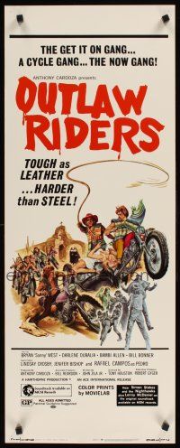 1z561 OUTLAW RIDERS insert '71 Bryan West, Darlene Duralia, great art of wacky bikers!