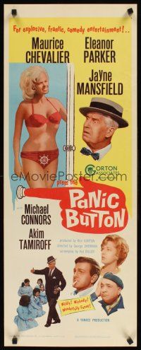 1z563 PANIC BUTTON insert '64 Maurice Chevalier, sexy Jayne Mansfield in bikini!