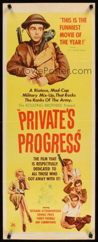 1z583 PRIVATE'S PROGRESS insert '56 John Boulting directed, Richard Attenborough, Dennis Price