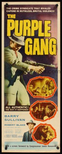 1z587 PURPLE GANG insert '59 Robert Blake, Barry Sullivan, they matched Al Capone crime for crime!