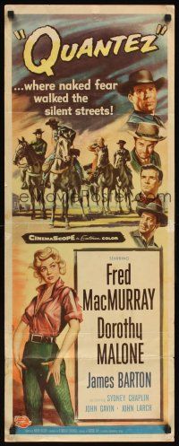 1z590 QUANTEZ insert '57 artwork of Fred MacMurray & sexy Dorothy Malone with torn shirt!