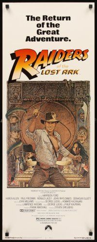 1z597 RAIDERS OF THE LOST ARK insert R82 great art of adventurer Harrison Ford by Richard Amsel!