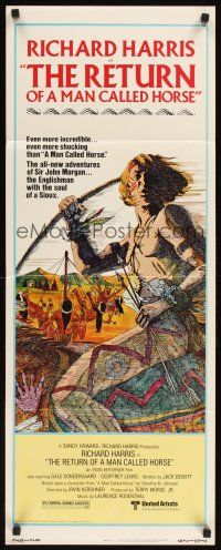 1z608 RETURN OF A MAN CALLED HORSE insert '76 Contreras art of Richard Harris as American Indian!