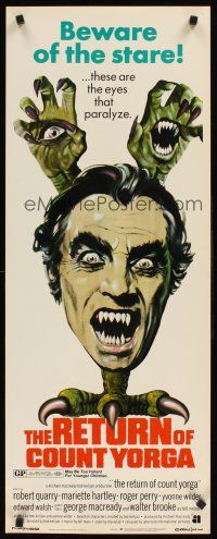 1z609 RETURN OF COUNT YORGA insert '71 Robert Quarry, AIP vampires, wild monster art!