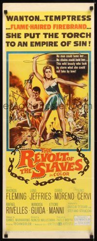 1z613 REVOLT OF THE SLAVES insert '61 sexy Rhonda Fleming put the torch to an empire of sin!