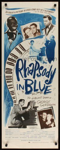 1z615 RHAPSODY IN BLUE insert R56 Robert Alda as George Gershwin, Al Jolson pictured!
