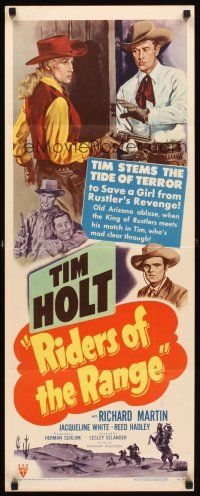 1z618 RIDERS OF THE RANGE insert '49 cowboy Tim Holt! saves a girl from rustler's revenge!