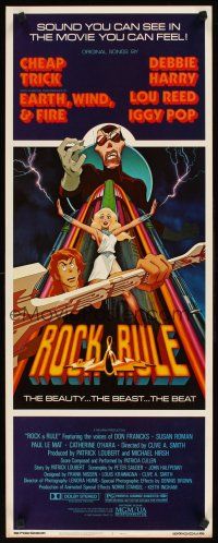 1z625 ROCK & RULE insert '83 rock & roll cartoon, Cheap Trick, Iggy Pop, Debbie Harry!