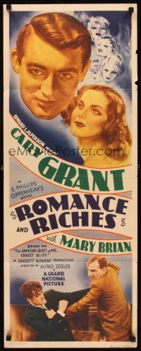 1z627 ROMANCE & RICHES insert '37 Cary Grant, Mary Brian, from E. Phillips Oppenheim's novel
