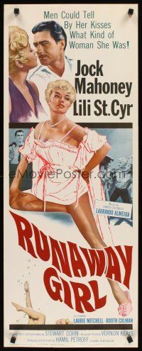 1z629 RUNAWAY GIRL insert '65 men could tell by her kisses what kind of woman Lili St. Cyr was!