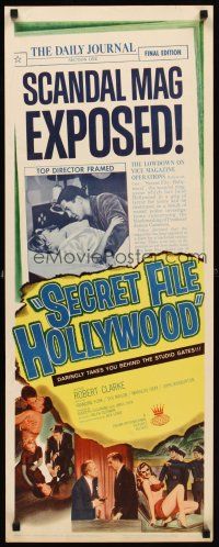 1z641 SECRET FILE HOLLYWOOD insert '61 Robert Clarke, sexy girls, scandal mag exposed!