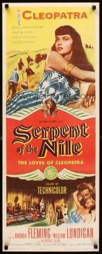 1z646 SERPENT OF THE NILE insert '53 sexiest Rhonda Fleming as Egyptian Queen Cleopatra, Lundigan!