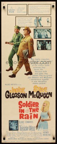 1z657 SOLDIER IN THE RAIN insert '64 misfit soldiers Steve McQueen & Jackie Gleason, Tuesday Weld!