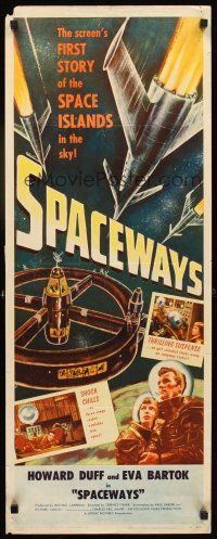 1z660 SPACEWAYS insert '53 Hammer sci-fi, the screen's 1st story of the space islands in the sky!
