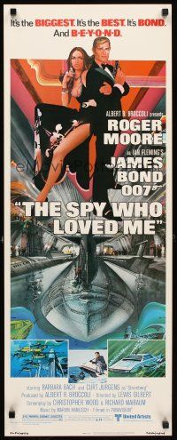 1z662 SPY WHO LOVED ME insert '77 great art of Roger Moore as James Bond 007 by Bob Peak!