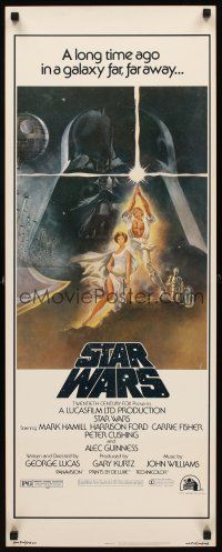 1z667 STAR WARS insert '77 George Lucas classic sci-fi epic, great art by Tom Jung!