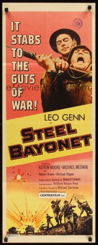 1z670 STEEL BAYONET insert '57 Leo Genn in World War II, it stabs to the guts of war!